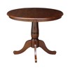 International Concepts Round Pedestal 36" Extendable Dining Table with 12" Drop Leaf: Mid-Century Style, Seats 4, Hardwood - 2 of 4