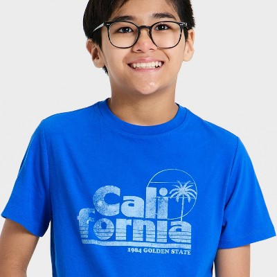 Детские Cat & Jack Boys' Short Sleeve California Graphic T-Shirt - Cat & Jack™ Blue M — фото 2