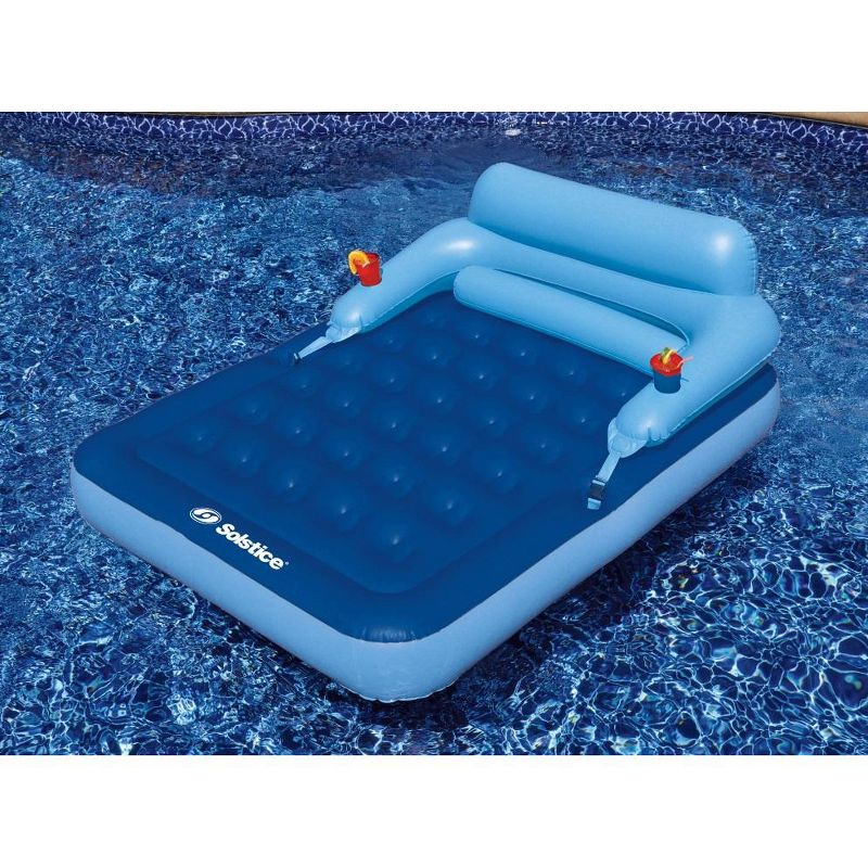 Swim Central 80-Inch Inflatable Blue Malibu Pool Mattress with Removable Back Rest, 2 of 4