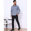INSPIRE CHIC Men's Point Collar Button Long Sleeve Solid Color Business Dress Shirt - 2 of 4