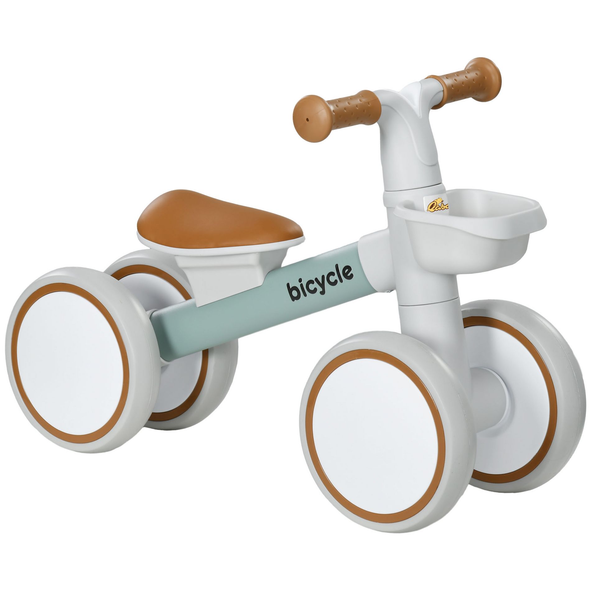 Qaba Balance Bike for Toddlers 1-3 Years, Baby Balance Bike with Adjustable Seat, Silent Wheels, No Pedal Bike, Green