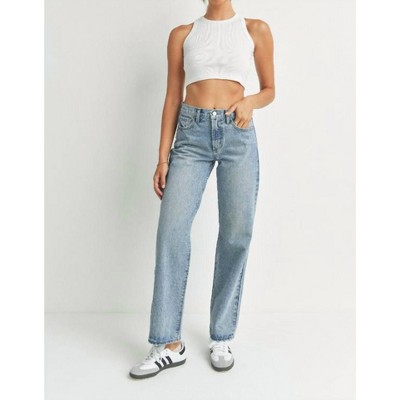 Women's Relaxed Straight Denim - JUST BLACK DENIM