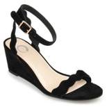 Journee Collection Womens Loucia Buckle Ankle Strap Wedge Sandals