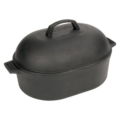 Bayou Classic Cast Iron 12qt Oval Roaster with Lid