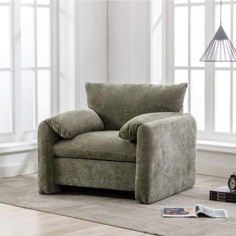 Modern Style Chenille Oversized Armchair,  Upholstered Accent Chair Single Sofa Lounge Chair-ModernLuxe, 5 of 12
