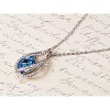 Anna-Kaci Silvery Tone Blue Crystal Rhinestone Necklace - 2 of 4