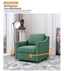 CAVINAS 360° Swivel Accent Chair with Black Metal Legs,Ergonomic Cotton Linen Armchair for Living Room,Bedroom - 4 of 4