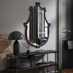 Beautyolove Vintage Black Wood Framed Decorative Wall Mirror - 1 of 4