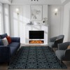 5x7ft Vintage Floral Washable Area Rug, Non-Slip Low Pile Polyester Carpet for Living Room & Bedroom - 3 of 4