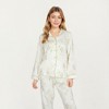 Anna-Kaci Lounge Women's 2-Piece Set Long Sleeve Button Front Top and Relaxed Fit Pants Pajama Set with Botanical Print - 2 of 4