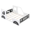 Ridstar 57.2 in. W Full Size Classic Car-Shaped Platform Bed Frame with Wheels-White - 4 of 4