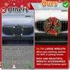 15.7in Large Car Wreath Decor for Xmas Front Grille Winter Holiday Artificial Bows Red Flower Ornament Accessories for Truck SUVs - 2 of 4