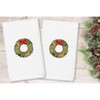 Linum Home Textiles Christmas Wreath - Embroidered Luxury 100% Turkish Cotton Hand Towels (Set of 2) - 2 of 3