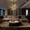PAKOKULA Modern Sputnik 25-Light Silver Bubble Cluster Chandelier with Smoky Gray Hammered Glass Shades - 3 of 4