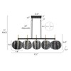 LNC Rajinloosm 5-Light 53" Mid-Century Modern Oversized Linear Island Chandelier, Black and Smoked Gray Glass Shade - 3 of 4