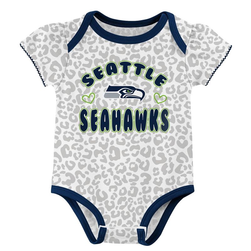 NFL Seattle Seahawks Baby Girls&#39; Onesies 3pk Set, 2 of 5