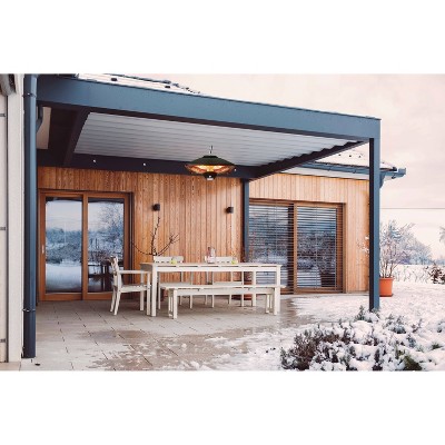 Black Aluminum and Steel Hanging Infrared Electric Heater