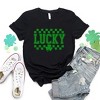Simply Sage Market Women's Checkered Lucky Shamrock Short Sleeve Graphic Tee - 3 of 4