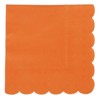 Juvale 100 Pack Orange Scalloped Edged Disposable Cocktail Paper Napkins Party Supplies - 3 of 4