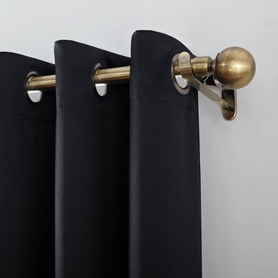 Black Polyester Blackout Grommet Window Panel, 52" x 63"