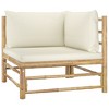vidaXL Garden Lounge Set Cream White Bamboo Medium Modular - 2 of 2