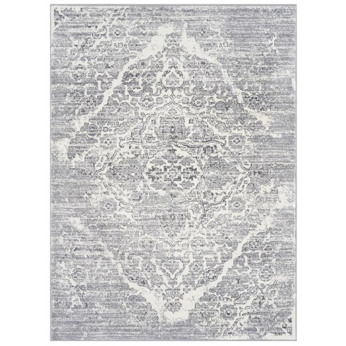 Luxe Weavers Victoria Collection Silver 5x7 Floral Area Rug : Target