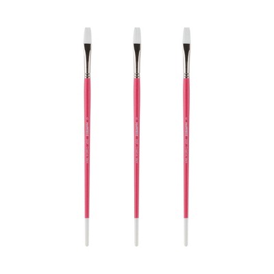 Creative Mark Pro White Soft Filament Acrylic Paint Brushes - Flat  Sets of 3 - Versatile Synthetic Brushes for Acrylic Painting , Gouache, Oils &