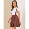 INSPIRE CHIC Women's Plaid Pleated Mini Tartan Overall Skater Suspender Skirt - 4 of 4
