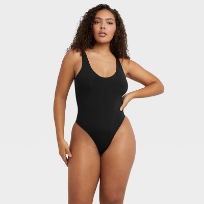 Black Unitard Outfit Idea For Winter: Chic One Piece Bodysuit Look