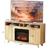 VINGLI Fluted Fireplace TV Stand for up to 70 inch TVs, Entertainment Center with Electric Fireplace Heater & Adjustable Shelves ＆ Open Cabinet - 2 of 4