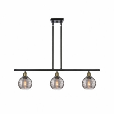 Athens Deco Swirl - 3 Light Island In Industrial Style-9 Inches Tall and 36 Inches Wide