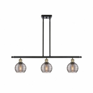 Athens Deco Swirl - 3 Light Island In Industrial Style-9 Inches Tall and 36 Inches Wide - 1 of 1