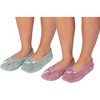 Roxoni Women's Plush Terry Cotton & Velour Ballerina Slippers – 2-Pack of Cozy Indoor Footwear - 2 of 4