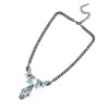 SOHI Women's Powder Blue Party Stone Statement Necklace - 2 of 4