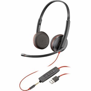 Poly Blackwire C3225 Headset - Stereo - Mini-phone (3.5mm) - Wired - 32 Ohm - 20 Hz - 20 kHz - On-ear, Over-the-head - Binaural - Supra-aural - 1 of 3