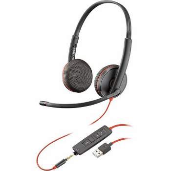 Poly Blackwire C3225 Headset - Stereo - Mini-phone (3.5mm) - Wired - 32 Ohm - 20 Hz - 20 kHz - On-ear, Over-the-head - Binaural - Supra-aural