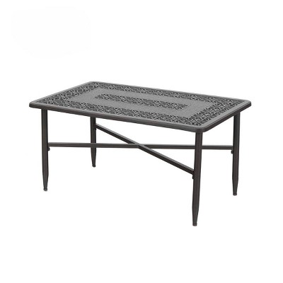 38.6"x23" Rectangular Outdoor Patio Cast Aluminum Coffee Table with Frosted Surface - Captiva Designs
