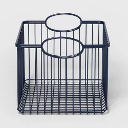 Medium Wire Stackable Storage Basket Navy - Pillowfort™