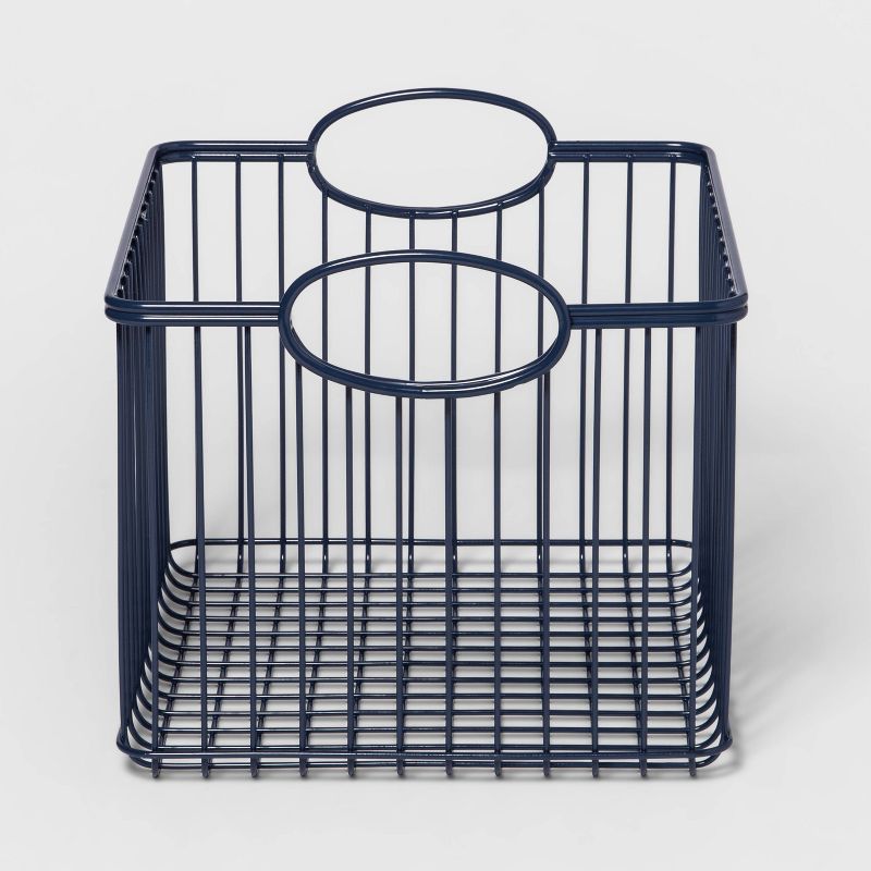 Wire Stackable Kids' Storage Basket Navy - Pillowfort™, 1 of 5