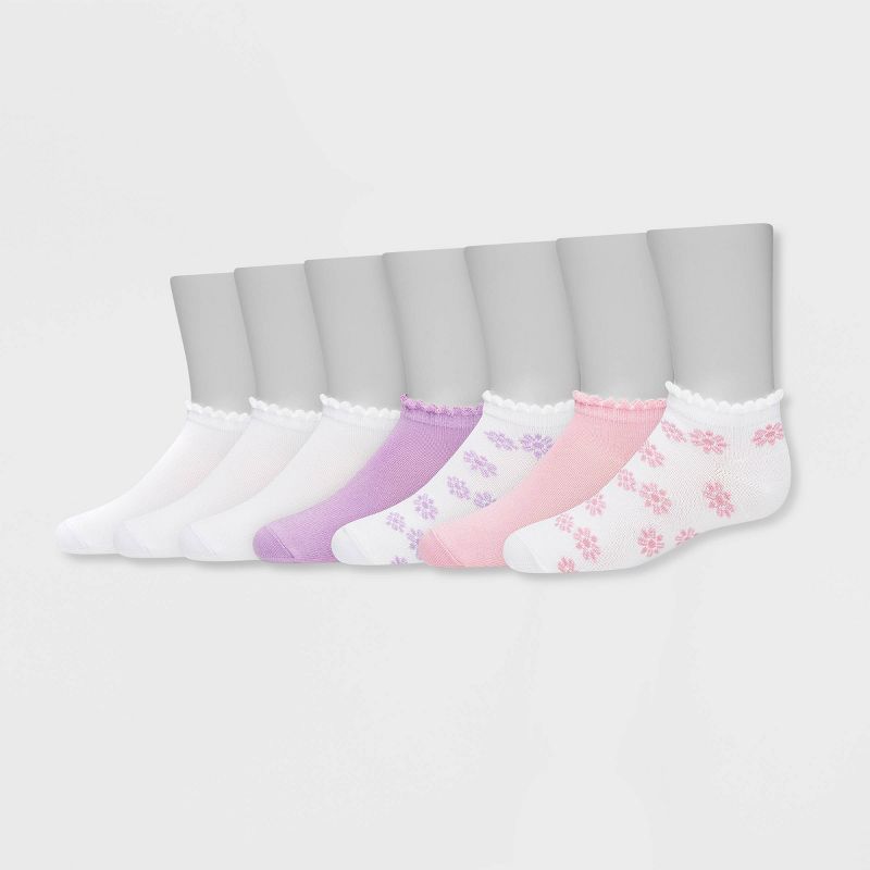 Hanes Premium Girls' 6+1 Bonus Pack Low Cut Athletic Socks, 4 of 5