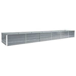 vidaXL Raised Bed Gray Galvanized steel Large Durable Raised Bed - 1 of 4