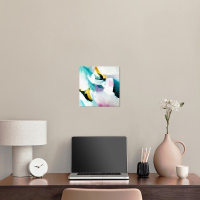 12" x 12" Blue and Gold Abstract Canvas Wall Art