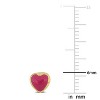 EVERLY JEWELRY | 14k Yellow Gold Pink Enamel Heart Stud Earrings - 3 of 4