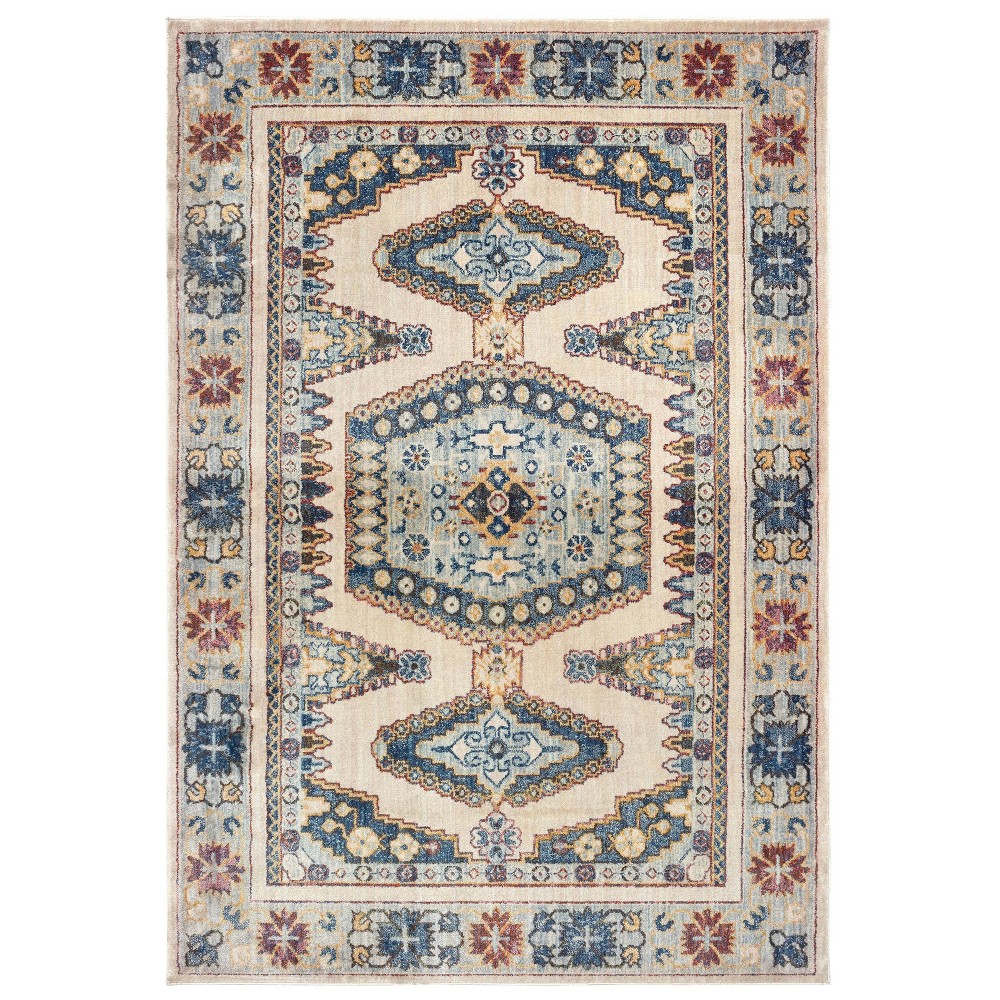 7'10inx10'10in Paxton Medallion Dreams Area Rug Ivory/Blue - Captiv8e Designs