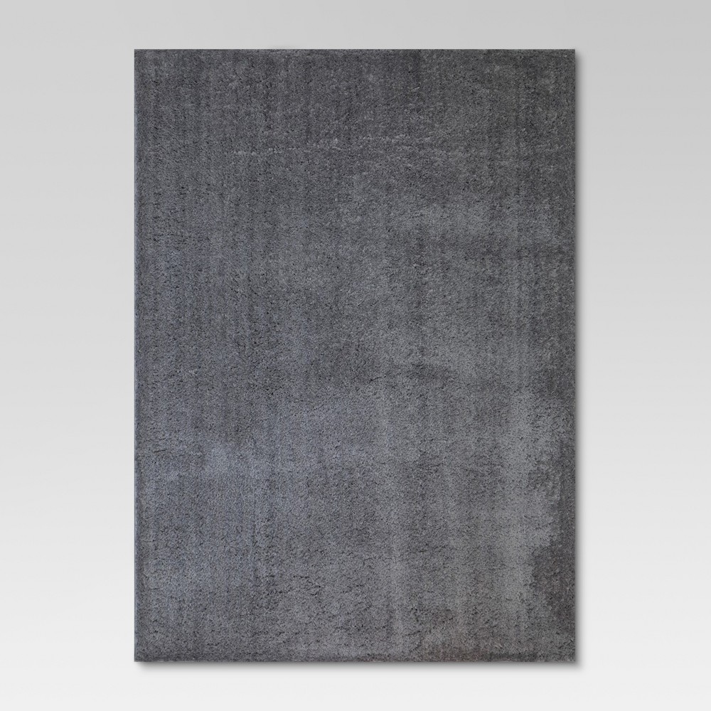 Photos - Area Rug 5'x7' Solid Tufted Micropoly Shag  Gray - Project 62™