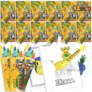 ArtCreativity Zoo Animal Mini Coloring Books for Kids with Crayons (Pack of 12) - 1 of 4