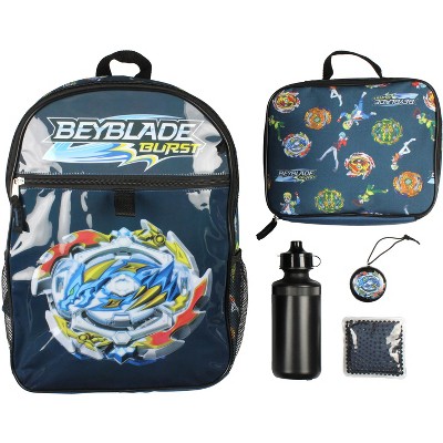 Beyblade Burst Spinner Tops Backpack Lunch Bag Water Bottle 5 PC Mega Set