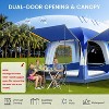 DoCred SUV Tents for Camping 4 People, PU 3000mm Waterproof SUV Tent for Car Jeep Van, 8.2'L x 8.2'W x 7.2'H with 2 Awnings & Double Door - 2 of 4