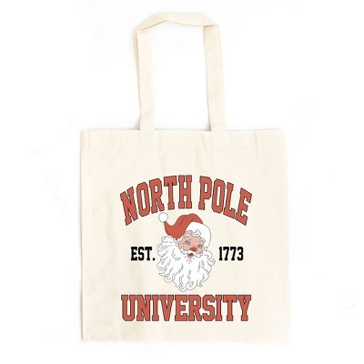 City Creek Prints North Pole University 1773 Canvas Tote Bag - 15x16 - Natural