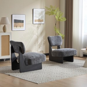 Christopher Knight Home Carlos Modern Wood Upholstered Accent Chair (Set of 2) - 1 of 4